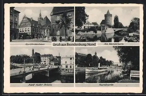 AK Brandenburg / Havel, Kurfürstenhaus,  Brücke, Steinthorturm