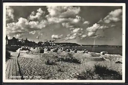 AK Binz auf Rügen, Strandbad mit Seebrücke