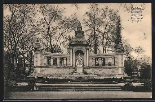 AK Coblenz, Kaiserin Augusta-Denkmal