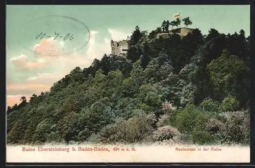 AK Ebersteinburg, Blick auf die Burgruine