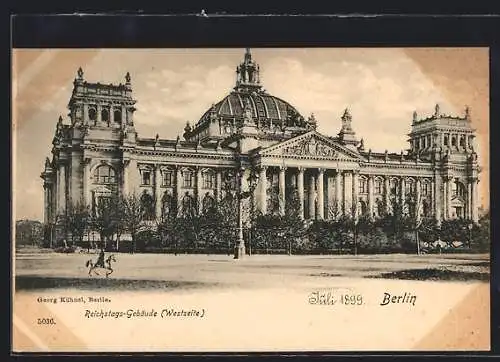 AK Berlin-Tiergarten, Blick auf das Reichstags-Gebäude