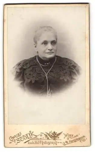 Fotografie Charles Scolik, Wien, Piaristengasse 48, Ältere Dame mit hochgestecktem Haar
