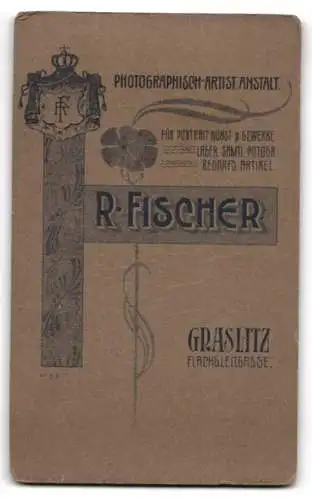 Fotografie R. Fischer, Graslitz, Flachsleitgasse, Kleiner Junge im Matrosenanzug