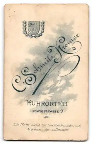 Fotografie C. Schmitz-Kremer, Ruhrort a. Rh., Ludwigstr. 9, Junge Dame im modischen Kleid