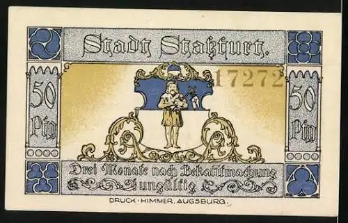 Notgeld Stassfurt 1921, 50 Pfennig, Otto IV. mit dem Pfeil Markgraf v. Brandenburg
