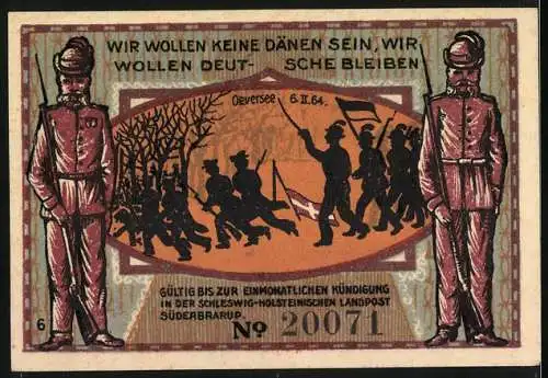 Notgeld Süderbrarup, 50 Pfennig, Oester-Denkmal und Demonstration, 2007 /1