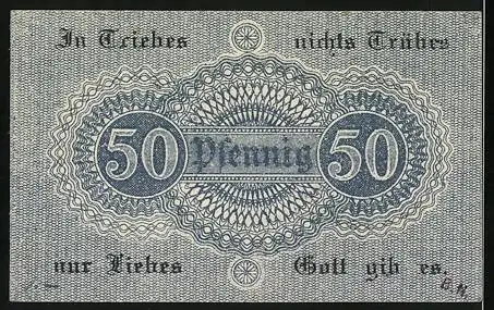 Notgeld Triebes 1918, 50 Pfennig, Gültig nur im Gemeindebezirk Triebes, R. J. L