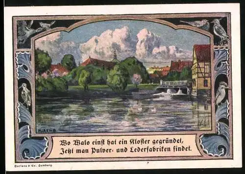 Notgeld Walsrode 1922, 1 Mark, Erholungsheim und Klosteransicht