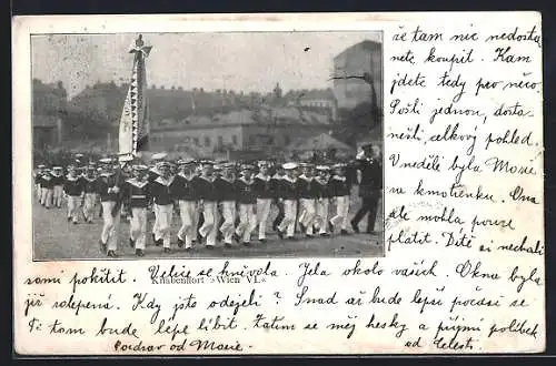 AK Wien, Knabenhort Wien VI., Jungen in Matrosenanzügen