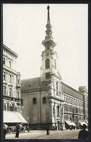 AK Wien, Kaufhaus A. Herzmansky mit Stiftskirche