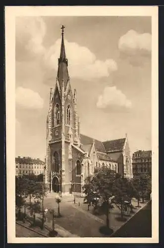 AK Wien, Blick auf die Pfarrkirche St. Elisabeth