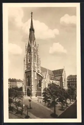 AK Wien, Blick auf die Pfarrkirche St. Elisabeth