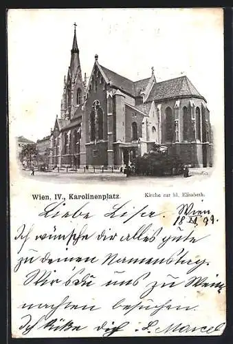 AK Wien, Kirche zur heiligen Elisabeth am Karolinenplatz