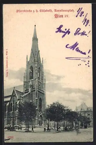 AK Wien, Pfarrkirche zur heiligen Elisabeth, Karolinenplatz