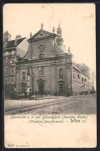 AK Wien, Pfarrkirche zu den heiligen Schutzengeln in der Wiedener Hauptstrasse