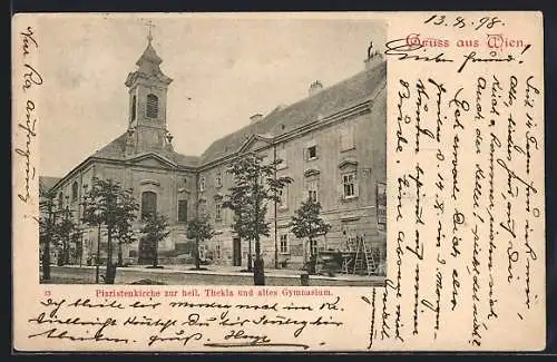 AK Wien, Piaristenkirche zur heil. Thekla und altes Gymnasium
