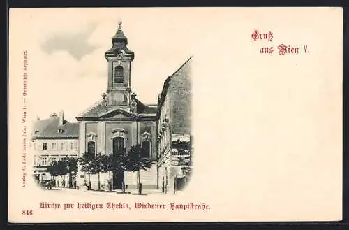 AK Wien, Kirche zur heiligen Thekla, Wiedener Hauptstrasse