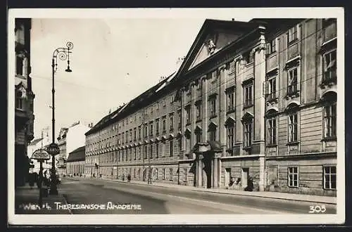 AK Wien, Theresianische Akademie mit Strassenpartie