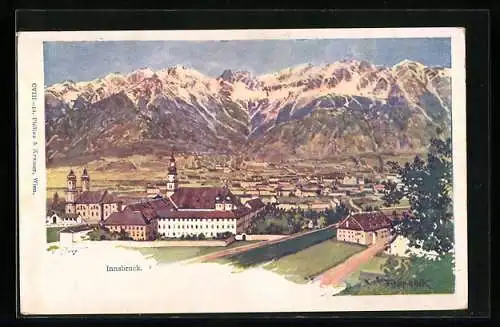 Künstler-AK Franz Kopallik: Innsbruck, Bergpanorama im Abendlicht