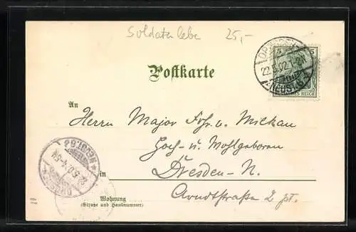 Künstler-AK Carl Becker: Quartiermacher, Sächs. Soldaten-Postkarte Nr. 12