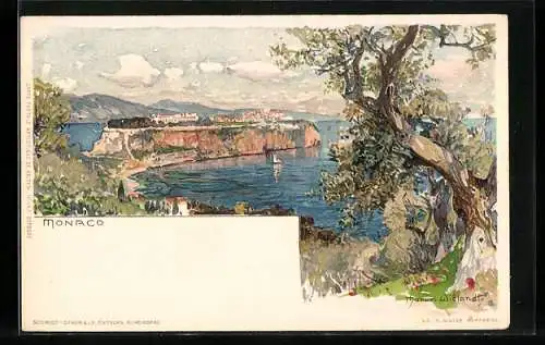 Künstler-AK Manuel Wielandt: Blick auf Monaco