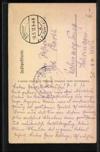 Künstler-AK Soldat erblickt feindliches Flugzeug am Himmel, Nu mechter sich aber dinne machen!, Soldatenhumor