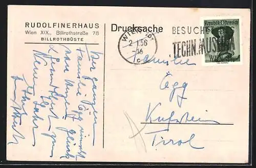 AK Wien, Rudolfinerhaus, Billrothstrasse 78, Billrothbüste