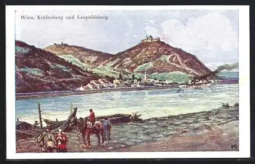 Künstler-AK Wien, Kahlenberg und Leopoldsberg
