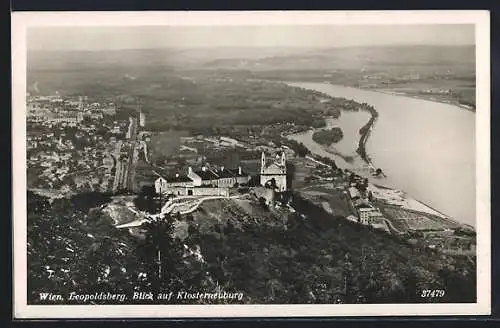 AK Wien, Leopoldsberg mit Blick auf Klosterneuburg