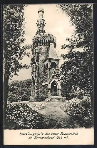 AK Wien, Habsburgwarte des österr. Touristenklub am Hermannskogel