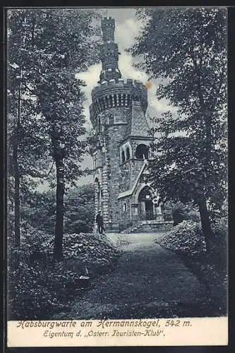 AK Wien, Habsburgwarte am Hermannskogel, Eigenturm d. Österr. Touristen-Klub