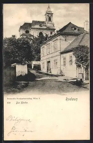 AK Wien, Rodaun, Partie an der Kirche