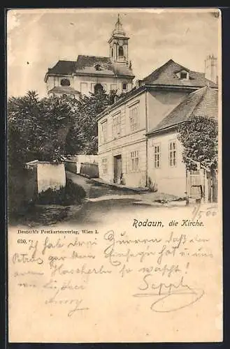 AK Wien, Rodaun, Blick auf die Kirche