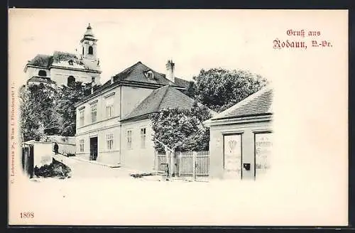 AK Wien, Rodaun, Ortspartie mit Häusern