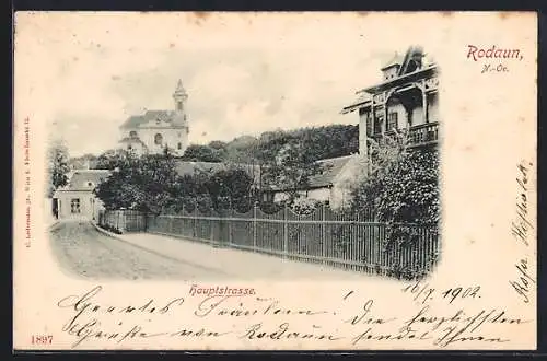 AK Wien-Rodaun, Blick in die Hauptstrasse