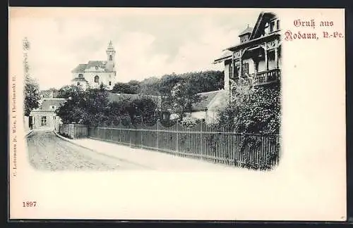AK Wien-Rodaun, Strassenpartie mit Villa