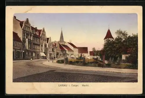 AK Labiau i. Ostpr., Hotel Deutsches Haus am Markt