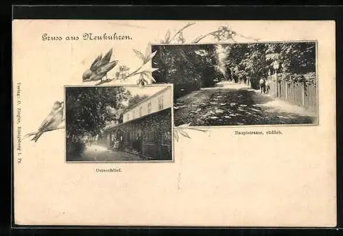 AK Neukuhren, Ostseehotel und südliche Hauptstrasse