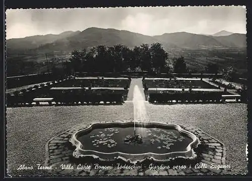 AK Abano Terme, Villa Conte Bonomi Todeschini, Giardino verso i Colli Euganei