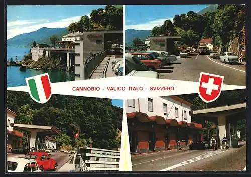 AK Cannobio /Lago Maggiore, Confine Italo Svizzero