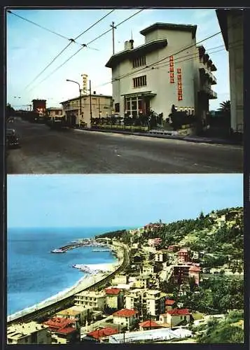 AK Bordighera /Riviera dei Fiori, Hotel S. Lucia, Via Aurelia-Arzilia 28, Veduta panoramica con il porto