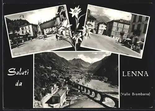 AK Lenna /Valle Brembana, Panorama, Ristorante Stazione, Monumento