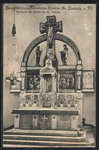 AK St. Ludwig a. M., Hochaltar der Kirche der Hl. Familie im Benediktiner-Missions-Kloster
