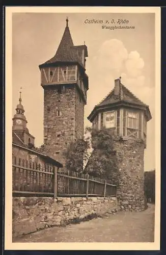 AK Ostheim v. d. Rhön, Ansicht vom Waagglockenturm