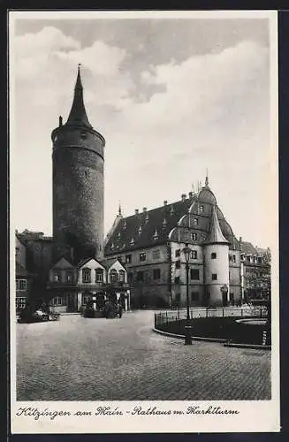 AK Kitzingen am Main, Rathaus m. Marktturm