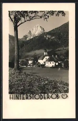 AK Hinterstoder, Teilansicht mit Kirche