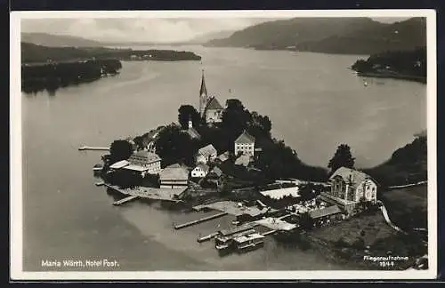 AK Maria Wörth, Hotel Park vom Flugzeug aus