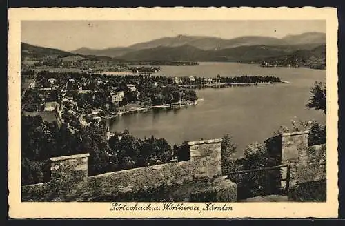 AK Pörtschach a. Wörthersee, Ortsansicht aus der Vogelschau