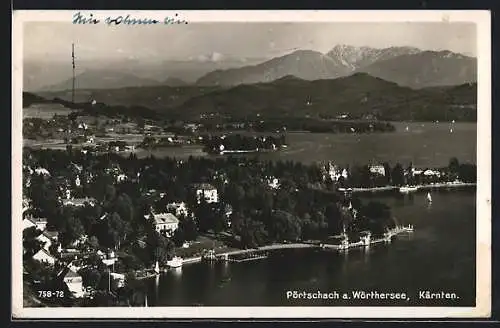 AK Pörtschach a. Wörthersee, Ortsansicht aus der Vogelschau