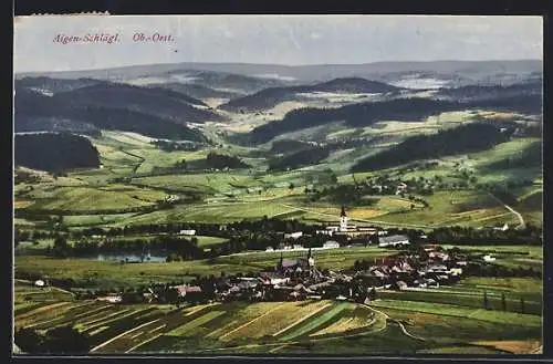 AK Aigen-Schlägl /Ob.-Oest., Ortsansicht aus der Vogelschau